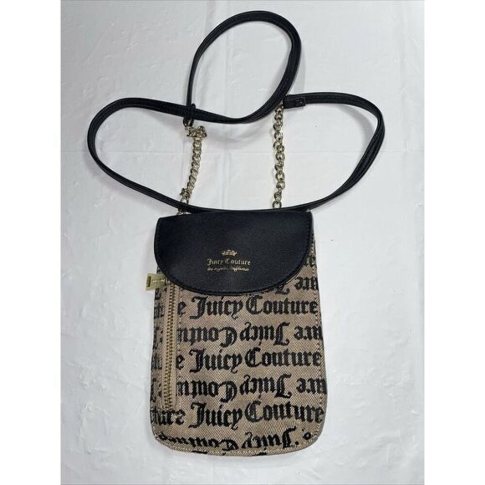 Juicy Couture Goth Stat Black Cellie Mini Crossbody Cellphone Pouch Bag